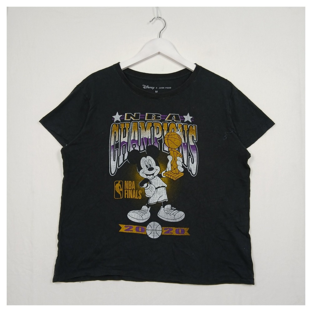 Disney x Junk Food NBA Champions Mickey Mouse T-shirt M Black 2020 Finals Lakers